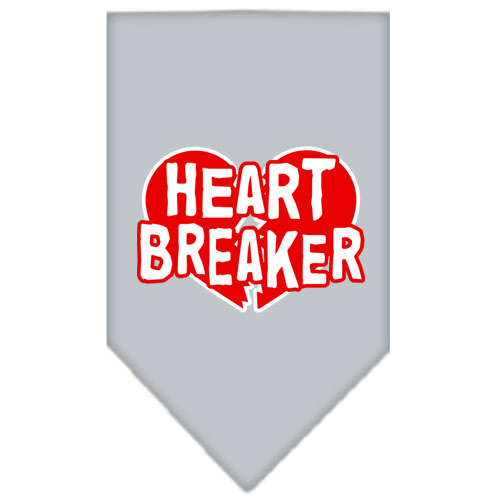 Heart Breaker Screen Print Bandana Grey Large
